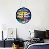 5D Diamond Painting Double Sided Effect  Stained Glass Panel Decorative Home Garden Decoration Hanging Kit(Dragonfly)