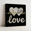 (25x25cm)DIY Pearl Painting Love Framed Handmade Pearl Material Art Kit Living Room Decor