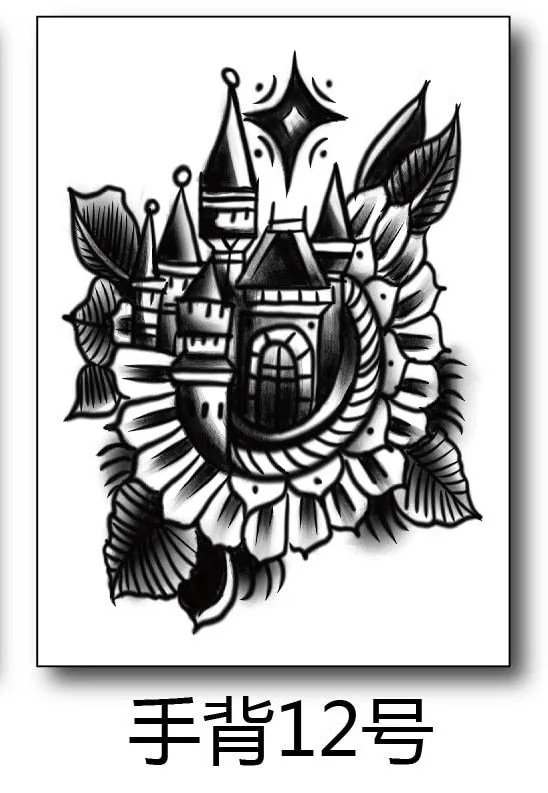 Waterproof Temporary Tattoo Sticker Satan Lucifer Circle Steering Fake Tatto Flash Tatoo Hand back Art Tattoos for Boy Women Men