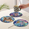 4PCS Acrylic Diamond Painting Placemats for Dining Table Decor Kit (Owl)