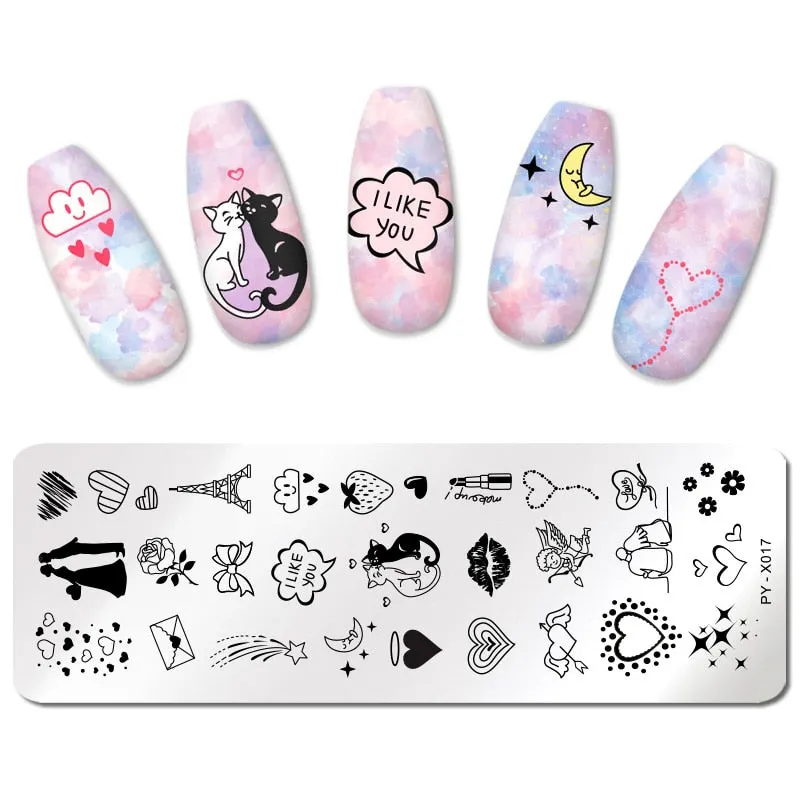 PICT YOU Animal Patterns Nail Stamping Plates Stainless Steel Nail Art Image Plate Stamp Template Stencil Tools PY-F011-Nail Inspo