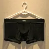 Men's Boxer Briefs Sexy Mesh Breathable Underwear Cool See-Through Soft Underpants