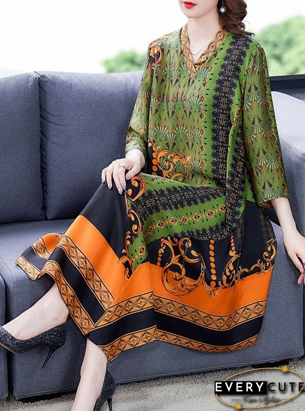 Fashionable and luxurious temperament loose slim dress