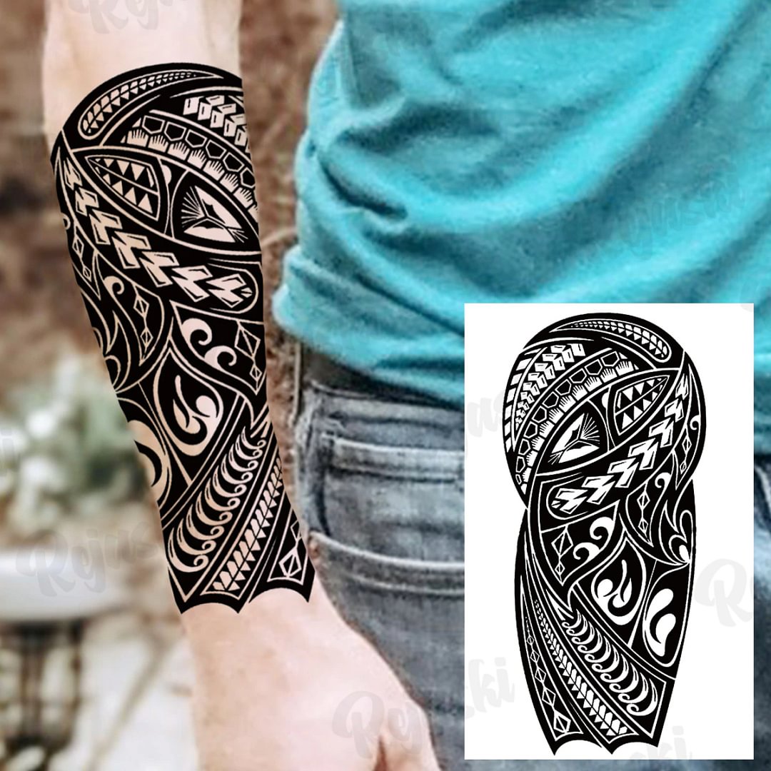 Sdrawing Thorns Temporary Tattoos For Adults Men Realistic Totem Maori Lion Compass Flower Tiger Fake Tattoo StickerArm Tatoos DIY