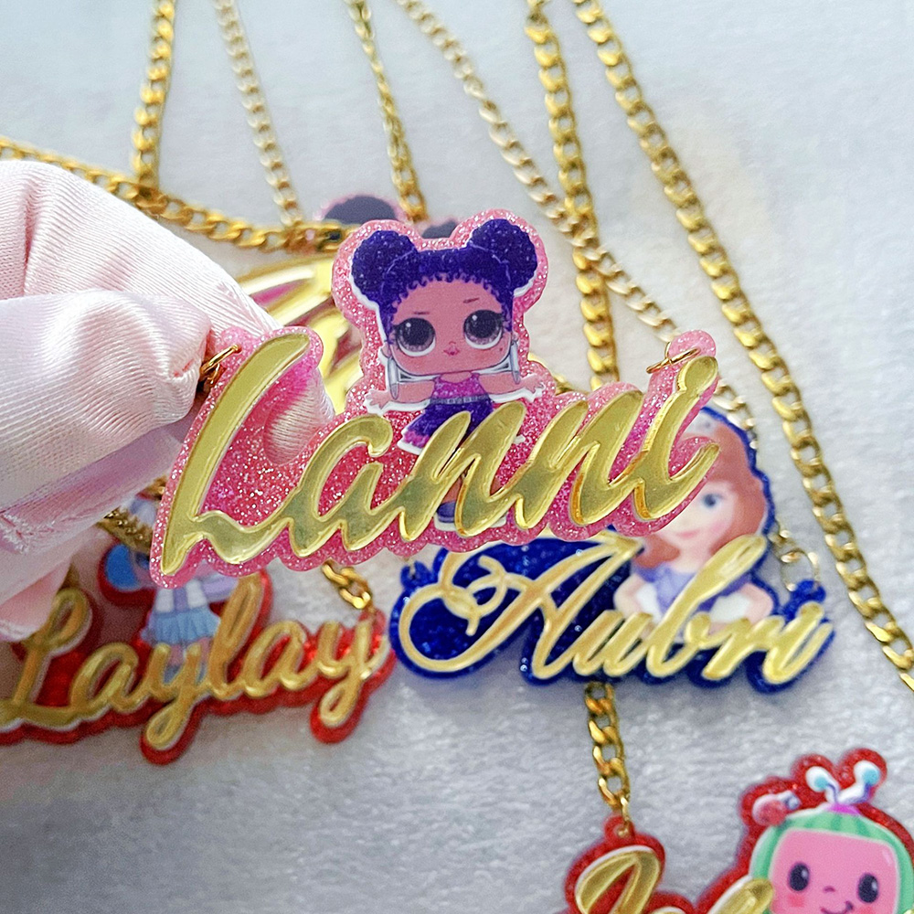 Custom Character Nameplate Colorful Acrylic Children Pendants