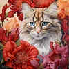 【Limited Stock Sale】（Big Size)Cat Flowers-Paint by Numbers Acrylic Painting 60*60CM
