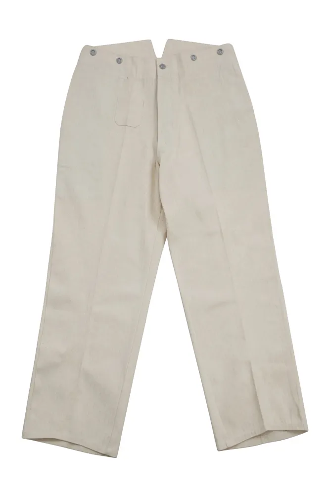   Wehrmacht/Elite Summer Hbt Off-White Drill Service Trousers German-Uniform