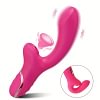 2 w 1 dildo wibrator dla G-punktu i klitorisa, silikonowy wibrator lizania i ssania języka, seksywna zabawka lizania klitorisa z 10 trybami lizania języka i 10 trybami wibracji