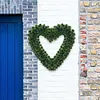 Heart Shaped Wreath Simulation Artificial Green Leaves Wreath for Front Door
