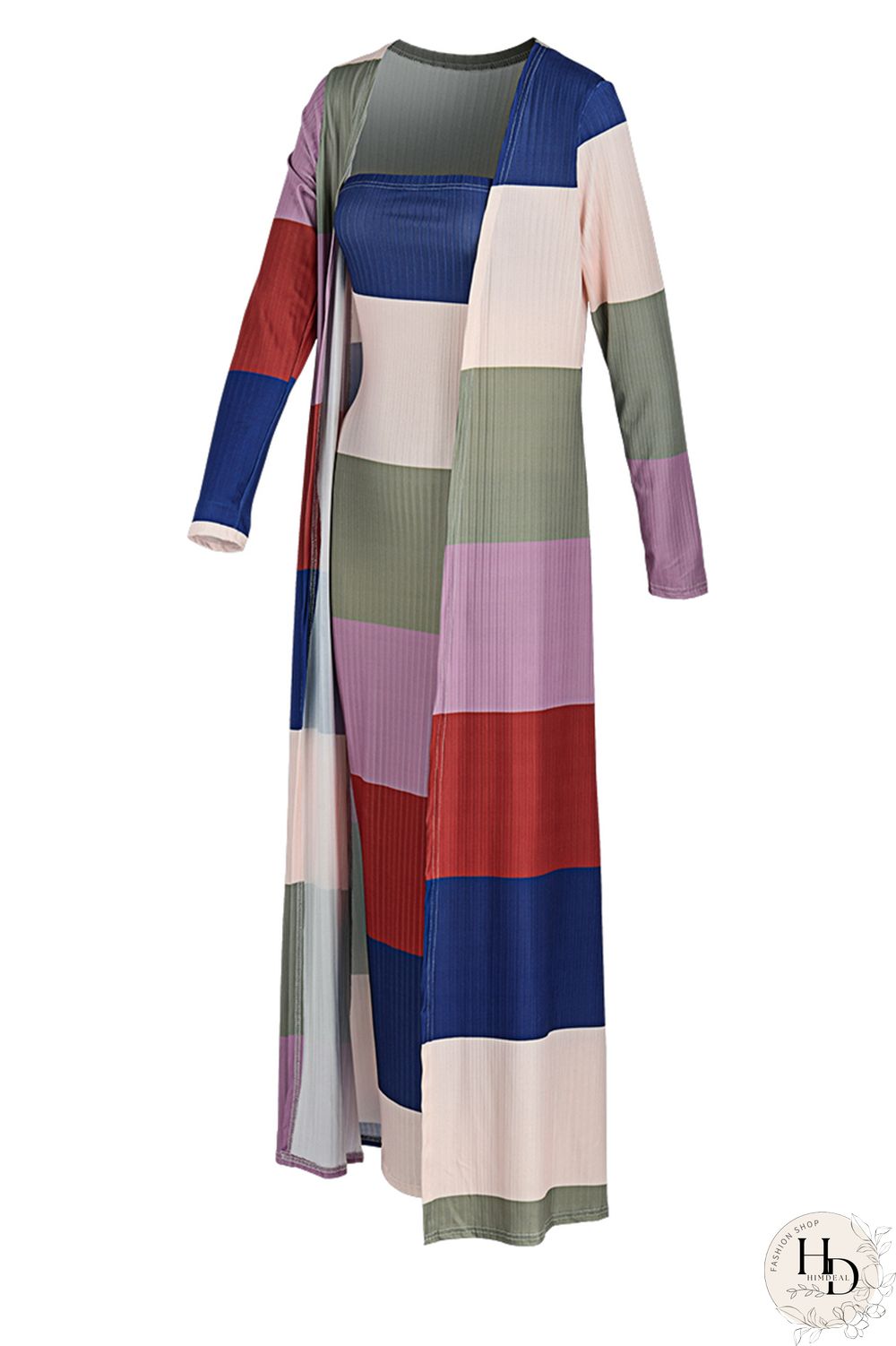 Blue Fashion Casual Patchwork Basic Long Sleeve Two Pieces