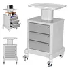[US Local Warehouse] Medical Cart with 3 Drawers & 4 Wheels & 1 Top Tray Rolling Cart 66 LBS Load Salon Trolley for Hospital Office Bedroom Clinic