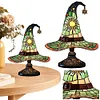 Stained Glass Witch Hat Lamp LED Creative Table Lamp Night Light for Home Decor