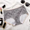 Ice silk seamless large size satin leopard print briefs