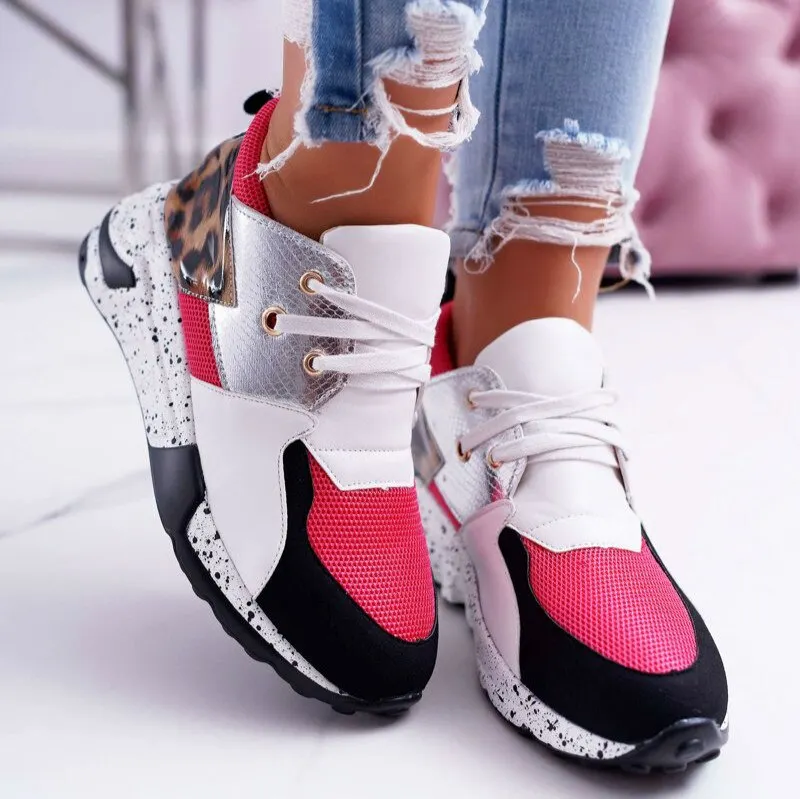 2020 New Women Sneakers Mixed Color Sequins Casual Increase Sports Shoes Comfortable Breathable Outdoor Ladies Shoes For Females
