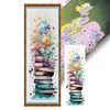 (Big Size) Stack Of Books With Flowers - 11CT Stamped Cross Stitch 30*80cm/11.81*31.5in