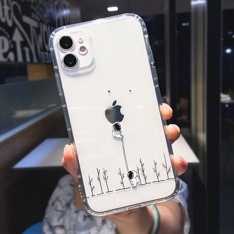 Cute Cartoon Astronaut Star Space Phone Case For iPhone