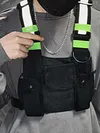 Reflective Vest Backpack Multi-Pocket Vest Bag Large Capacity Stylish Chest Bag