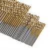 60pcs Drill Bits Straight Shank High Speed Steel Twist Drill Bits (Gold)