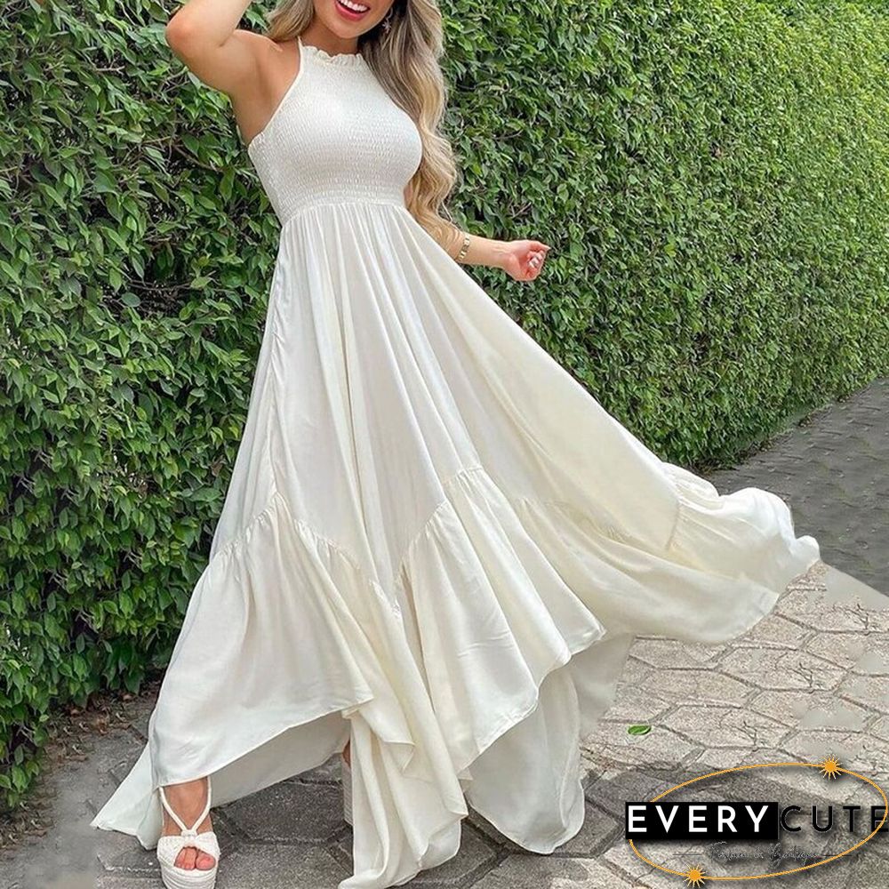 Party Wear Sleeveless Vacation Holiday Bohemian Long Dress Fashion Women Backless Halter Maxi Dress
