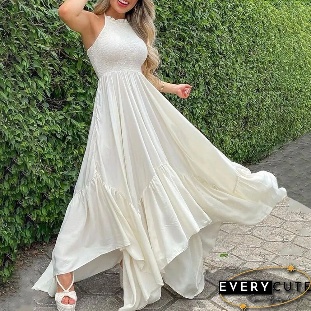 Party Wear Sleeveless Vacation Holiday Bohemian Long Dress Fashion Women Backless Halter Maxi Dress