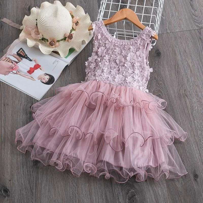Floral Girls Clothing Children Baby Dresses for Girl Wedding Party Dress Princess Ceremony Prom Communion Gown Vestido Infantil