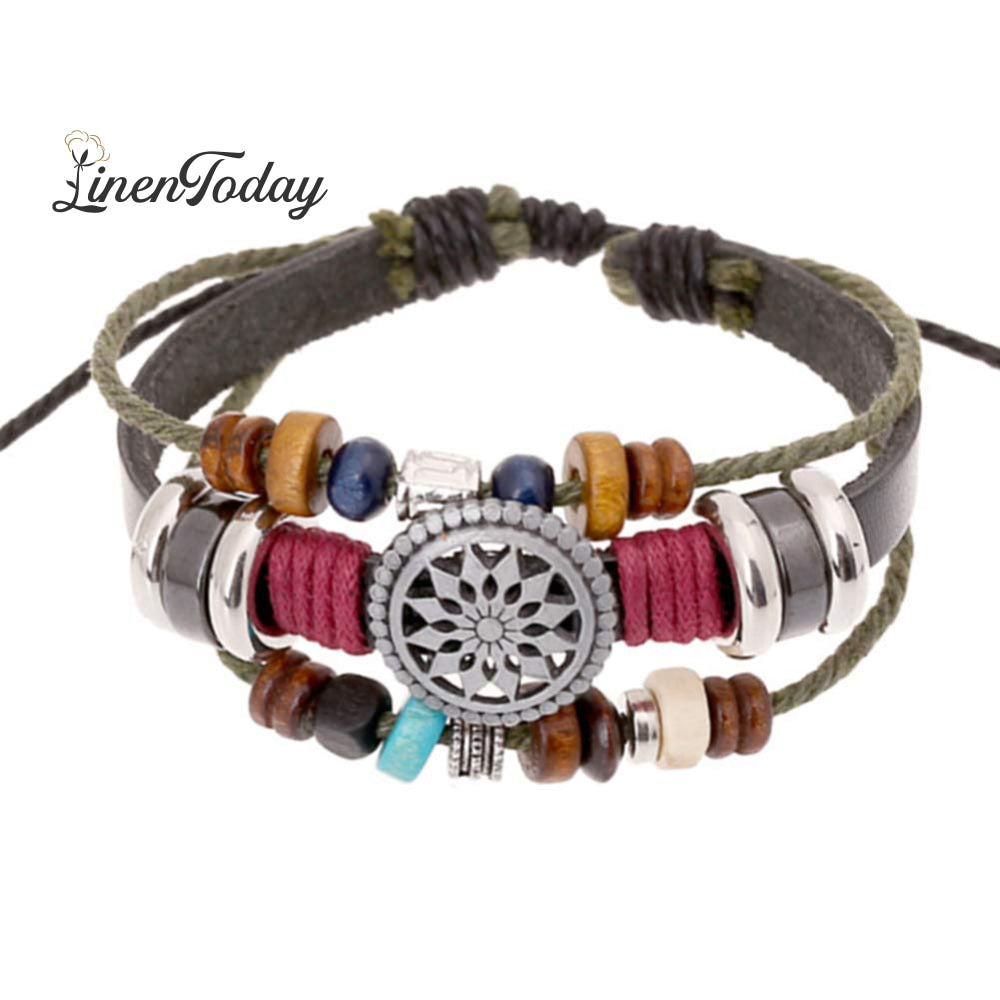 Women Lady Bohemia Wind Beaded Multilayer Hand Woven Bracelet Jewelry Black