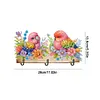 Wooden Bird Flower Special Shape Diamond Painting Hanging Hooks for Home Decor