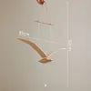 Flying Seagull Living Room Balcony Bay Window Aerial Hanging Decoration Children's Room art Creative Wooden Flying Bird Ornaments Suitable For Unique Home Decoration, Balcony, Baby Mobile Crib