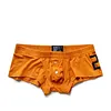 Men's sexy simple boxer briefs solid color button convex bag boxer briefs