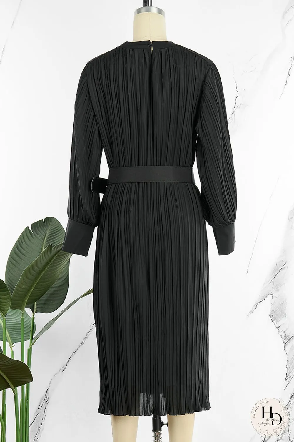 White Casual Solid Patchwork Fold With Belt O Neck Straight Dresses