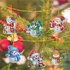 (US Local)12Pcs Xmas Theme  DIY Diamond Christmas Tree Pendant Wall Door Decoration