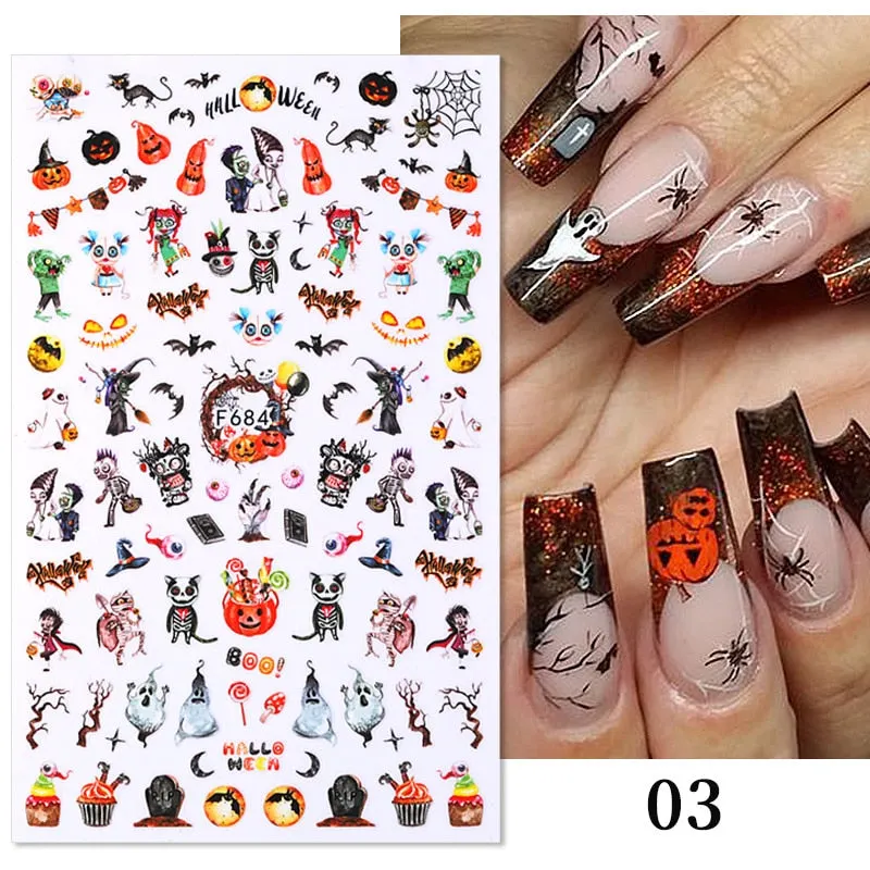 3D Christmas Nail Art Decoration Stickers Sparkly Gold White Colorful  Glitter Geometry Snowflake Winter Slider Nail Foils-Nail Inspo