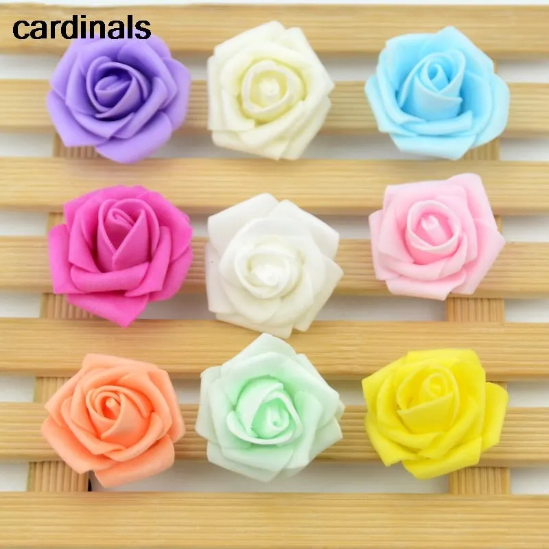 60pcs/lot 4cm Mini Artificial Pe Foam Rose Flower Heads  Handmade Diy Wedding Home Decoration Party Fake Flower Ball Craft
