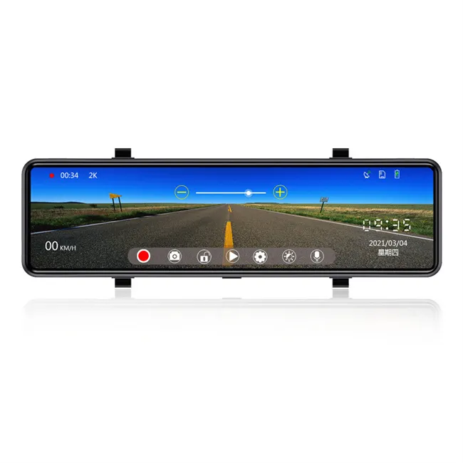 Garlaven 4K Dual Dash Cam 12" Mirror GPS Full Touch Screen Car Recorder