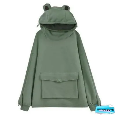 EOENKKY Funny Shark Patchwork Hoodies Women Autumn Kawaii Sweatshirt Oversized Casual Long Sleeve Pullover Woman Sweatshirt