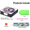 (US Local)PU Moon Flower Diamond Painting Notecard Box with 160 Sheets of Paper