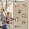 (US Local)6Pcs Acrylic  Owls Diamond Painting Fridge Magnet for Fridge Whiteboard