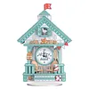 Diamond Painting Acrylic Blue House Clock Ornament