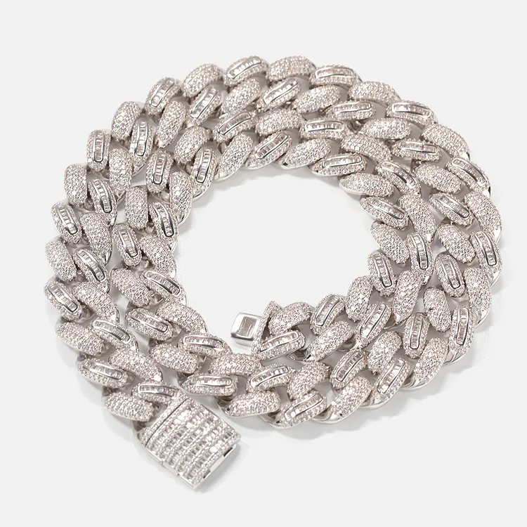 Iced Out Spliced Cuban Chains 15.5MM Hip Hop Bling Bling Necklaces