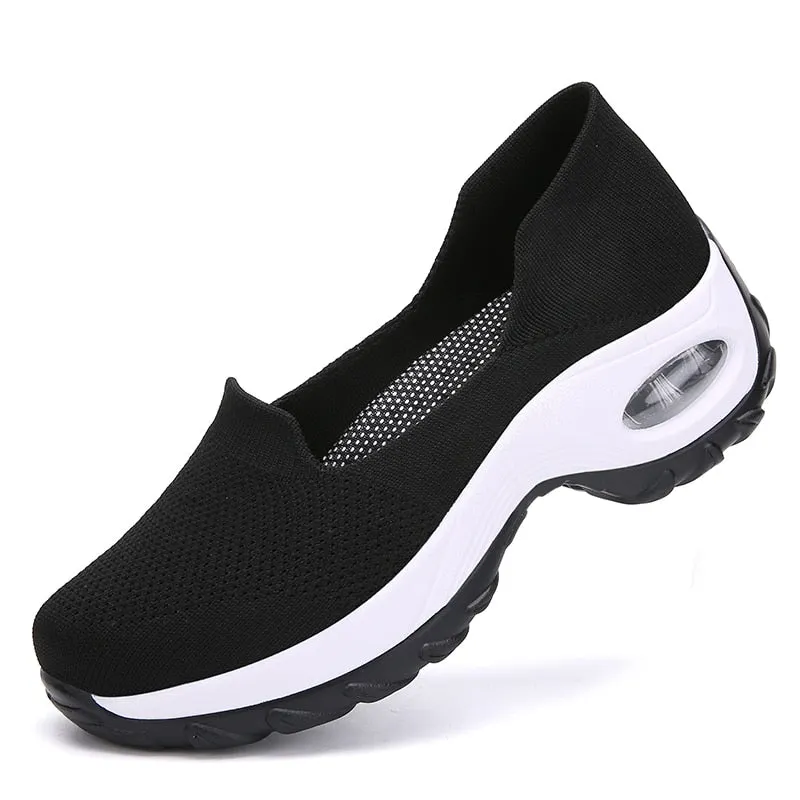 Air Cushion Canvas Pumps for Women Fashion Spring Summer Casual Shallow Boat Shake Shoes Elegant Female Outdoor Sport Shoes