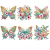 (US Local)6Pcs Flower Butterfly Diamond Painting Art Fridge Magnet for Fridge Whiteboards