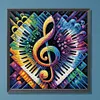 Peinture diamant en forme de notes_special de piano-30*30cm