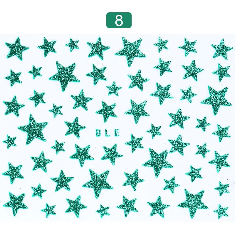 1 Sheet Butterfly Stars Series Nail Sticker Flower Leaves Slider Transfer Nail Decals Decoration Nail Art DIY Accessories-Nail Inspo