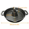 28CM Thick Turkey Pot with Handle Cast Iron Pre-Seasoned Chicken Roaster Pan