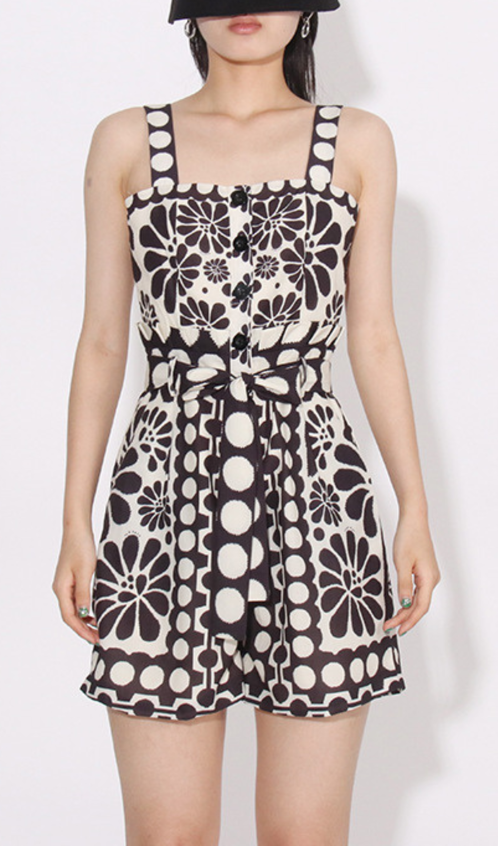 Fashionslee WomenAsatira Black Printed Romper