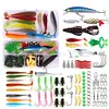 86Pcs/Set Lure Kit Metal Spinner Lures Soft Lure Minnow Hooks Simulation Bait