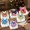6pcs DIY Flowers And Butterflies Diamond painting greeting card