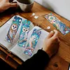 (US Local)8Pcs DIY Owl Diamond Painting Art Bookmarks with Crystal Pendants for Reading