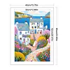 (Big Size)Colorful Houses On The Coast - 14CT Stamped Cross Stitch - 40*60cm - Landscape