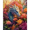 >SALE<Full Embroidery Eco-cotton Thread 11CT Print Flower Dragon Cross Stitch 50x60cm